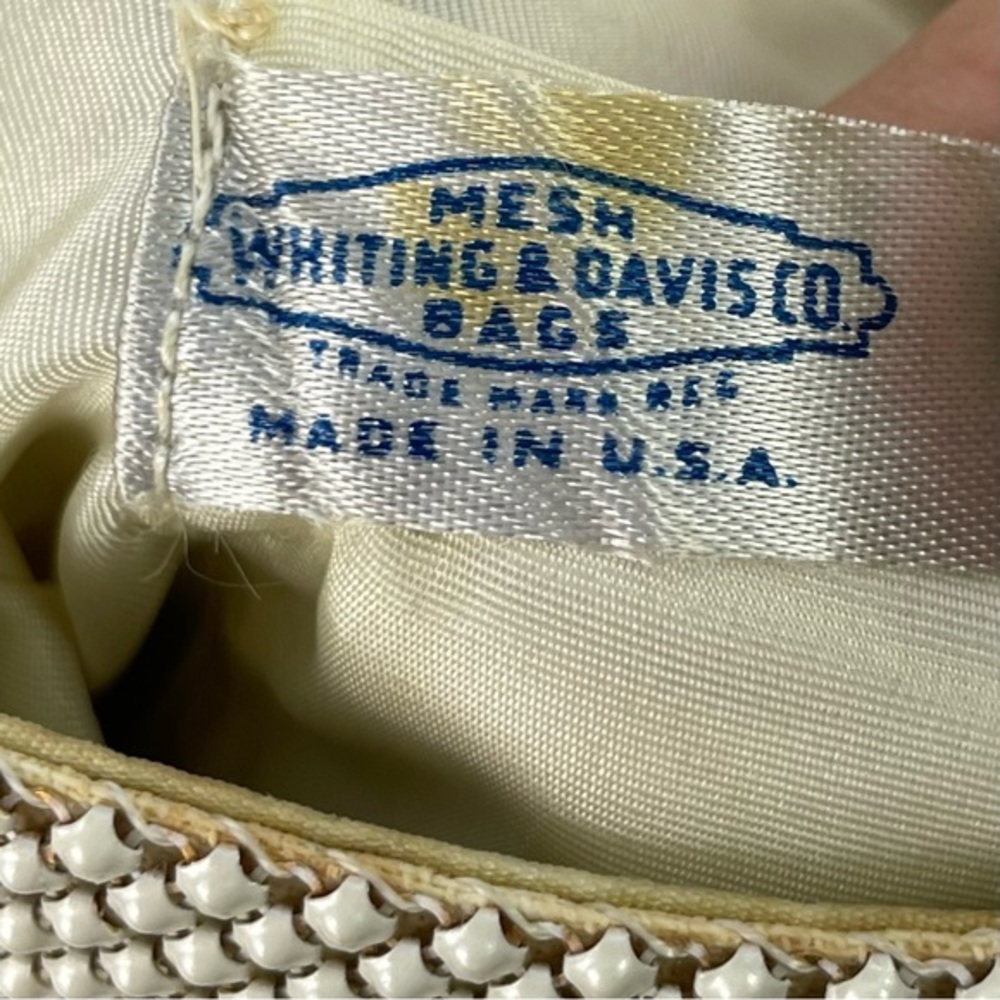 Vintage 1930s Whiting Davis White Mesh Clutch Purse Vintage Envelope Style Purse - Picture 15 of 17